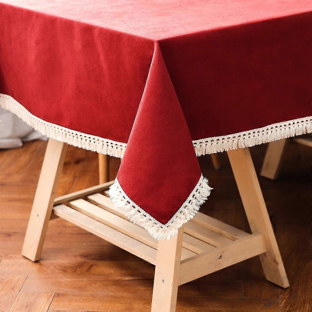 Morandi Solid Color Tablecloth Rectangular Christmas Party Thickened Color Tablecloth