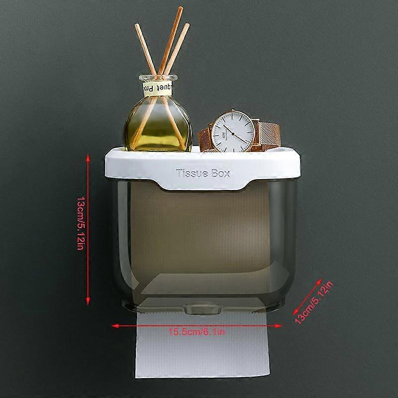 Wall Mount Bathroom Tissue Storage Box Punch-Free Home Supplies Phone Rack Case Toilet Paper Holder Waterproof Shelf Organizer