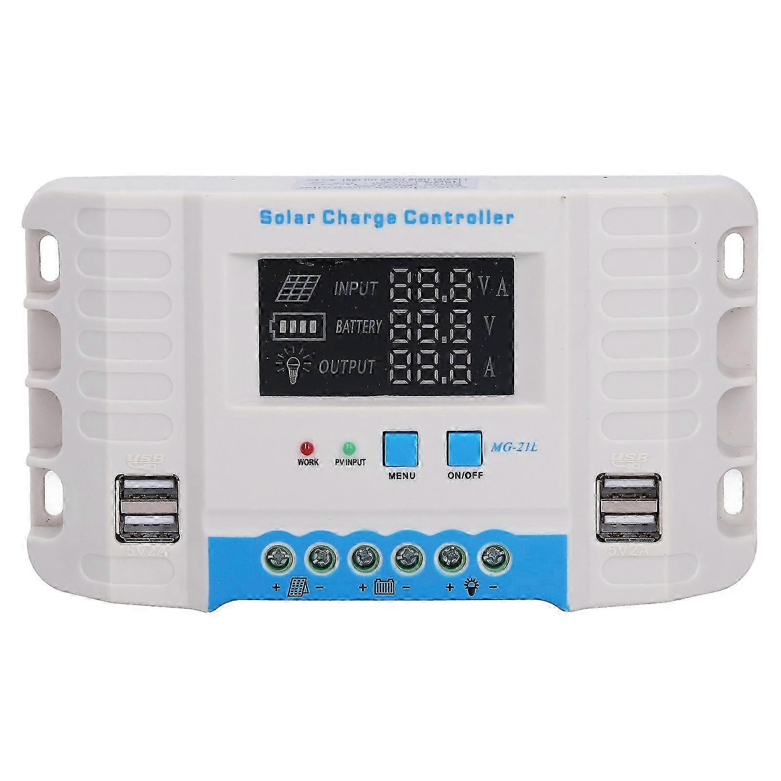 פאנל בקר טעינה סולארית PWM 10A מעטפת ABS ביתית תצוגת LCD MG2430Z 12V / 24V