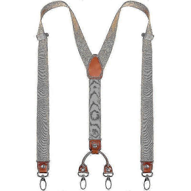 مشبك معدني قابل للتعديل بحمالات رجالية واسعة العرض بتصميم على شكل حرف Y