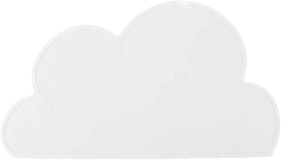 Pet Anti-Slip Feeding Pad Cloud Shaped Cat and Dog Silicone Feeding Pad Table Mat Tableware Fixing Pad (White)