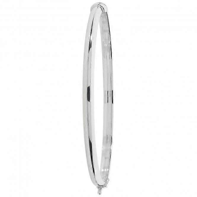 Acotis Silver Bangle Oval Plain Hinged G4278