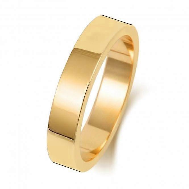 Wedding Band 18K Flat Flat 4 mm-1.45 Wedding Ring WQ174M
