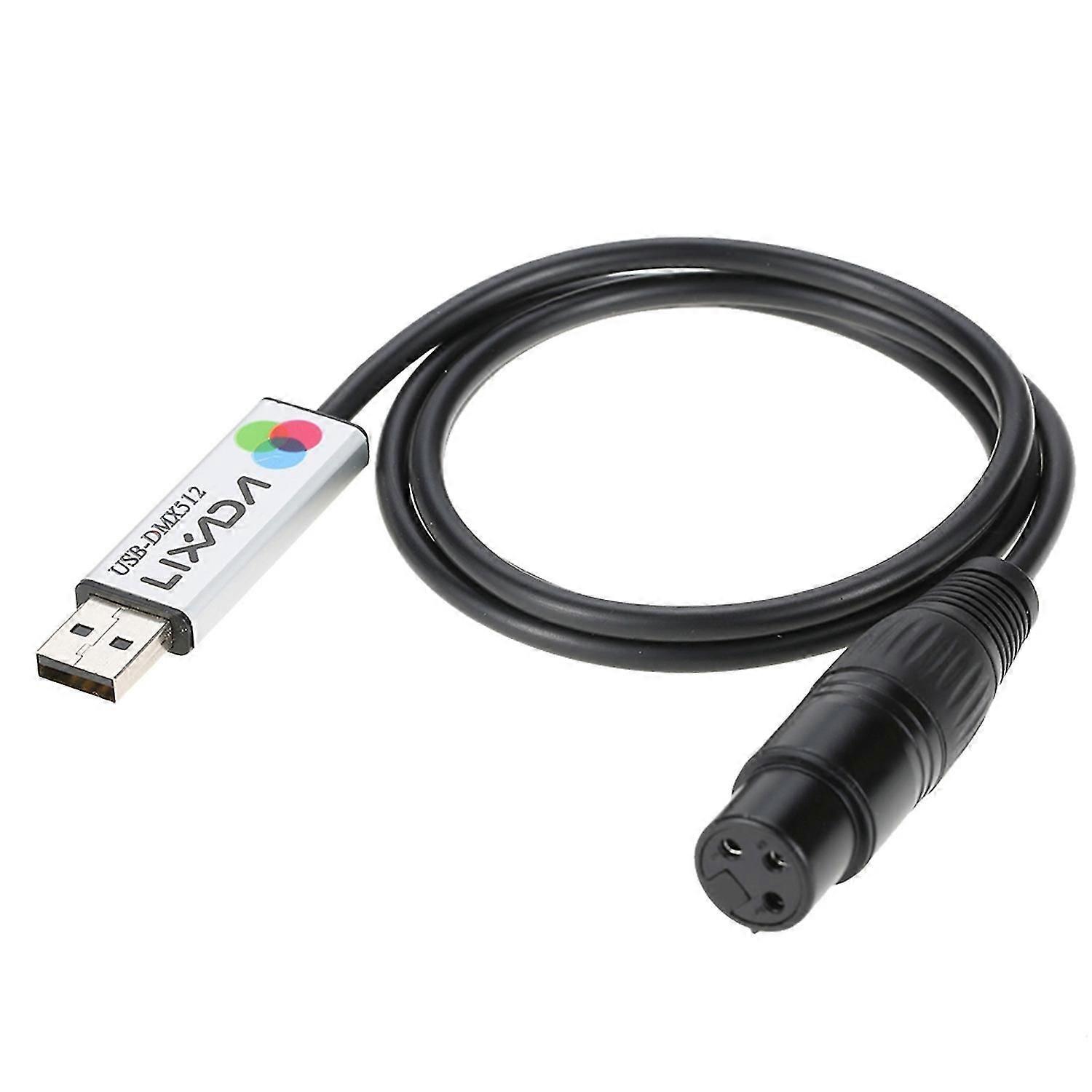Lixada USB to DMX Adapter for LED DMX512 PC Stage Lighting Control