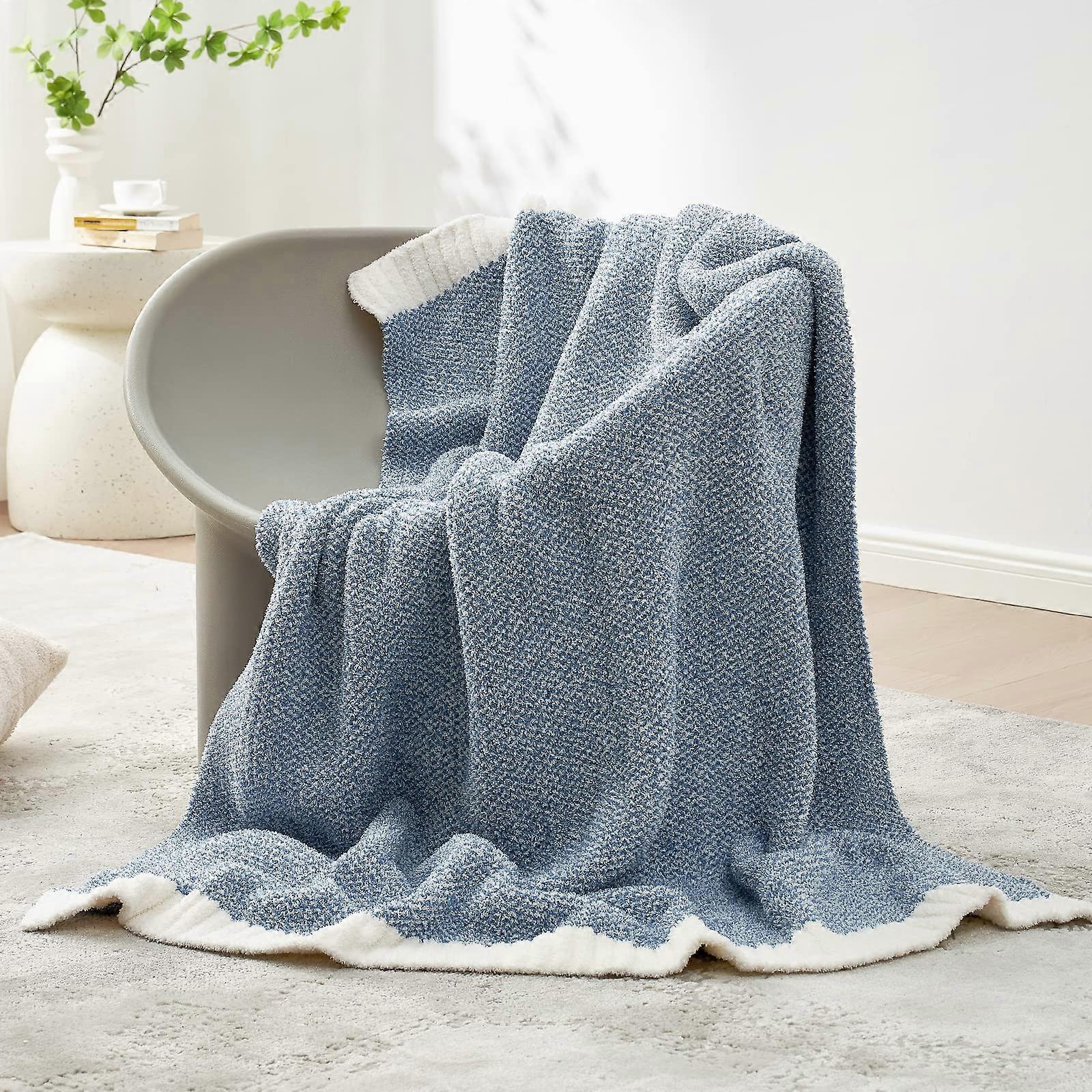 Super Soft Warm Cozy Knit Fuzzy Plush Throw Blankets for Couch Bed 50 x 60 Inches