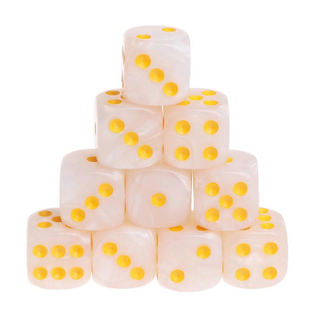 10pcs/Set Acrylic Polyhedral Dice For TRPG Board Game  Off-white