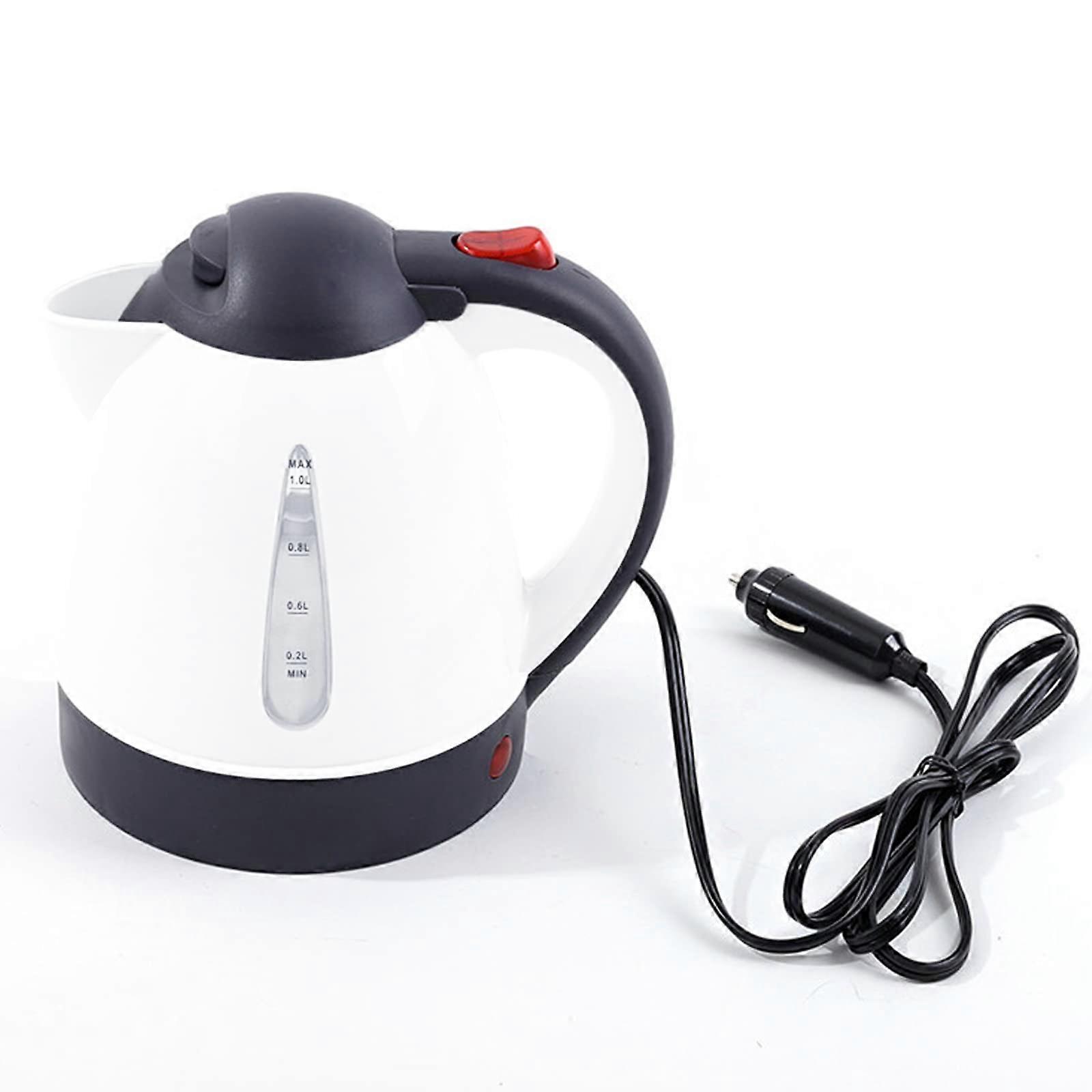 Boiling Hot Water Car Kettle Electric 12V DC Portable Stainless Steel Water Heater with Automatic Shut Off, 1000ml Capacity