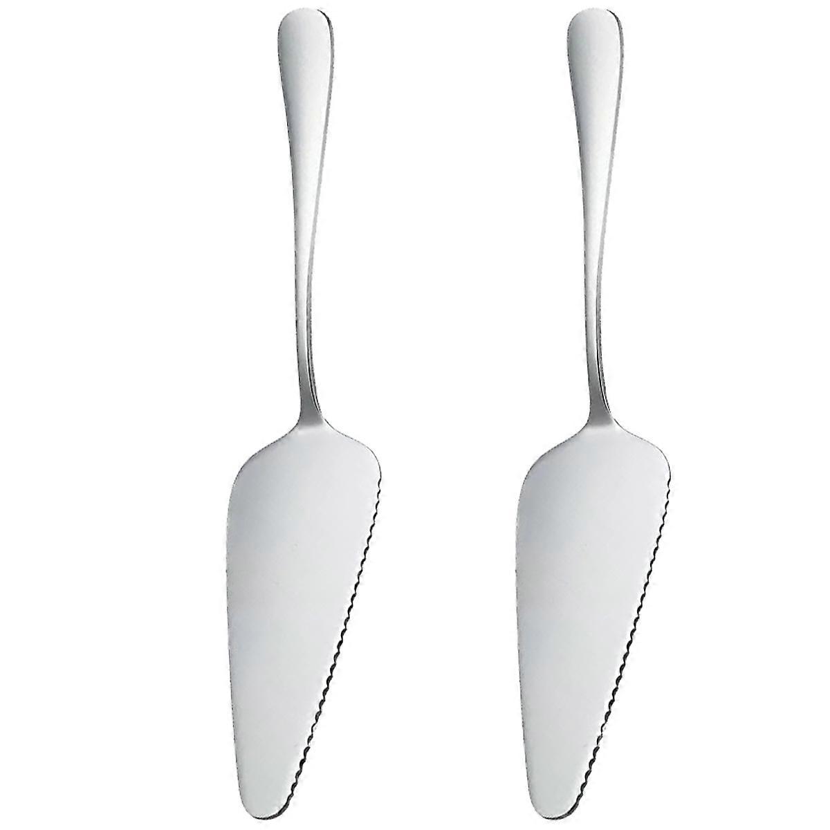 2pcs Pie Servers,Stainless Steel Dessert Pastry Pie Cake Servers,Triangular-headed Design,with Serrated