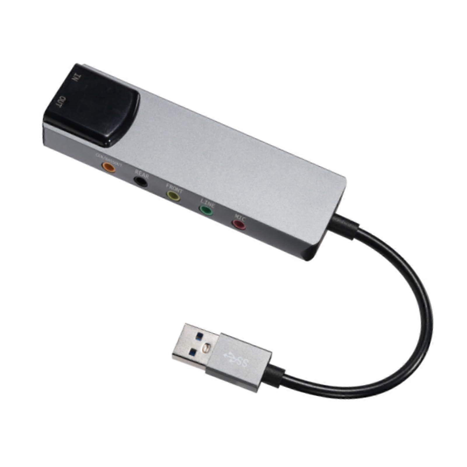 USB External Sound Card with 48KHz Samplings Rate USB Sound Adapter for Audiophiles and Gamers