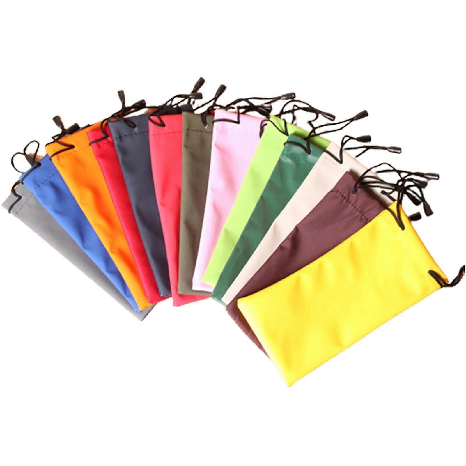 2Pcs Water-resistant Drawstring Storage Cloth Pouch Bag for Glasses Mobile Phone
