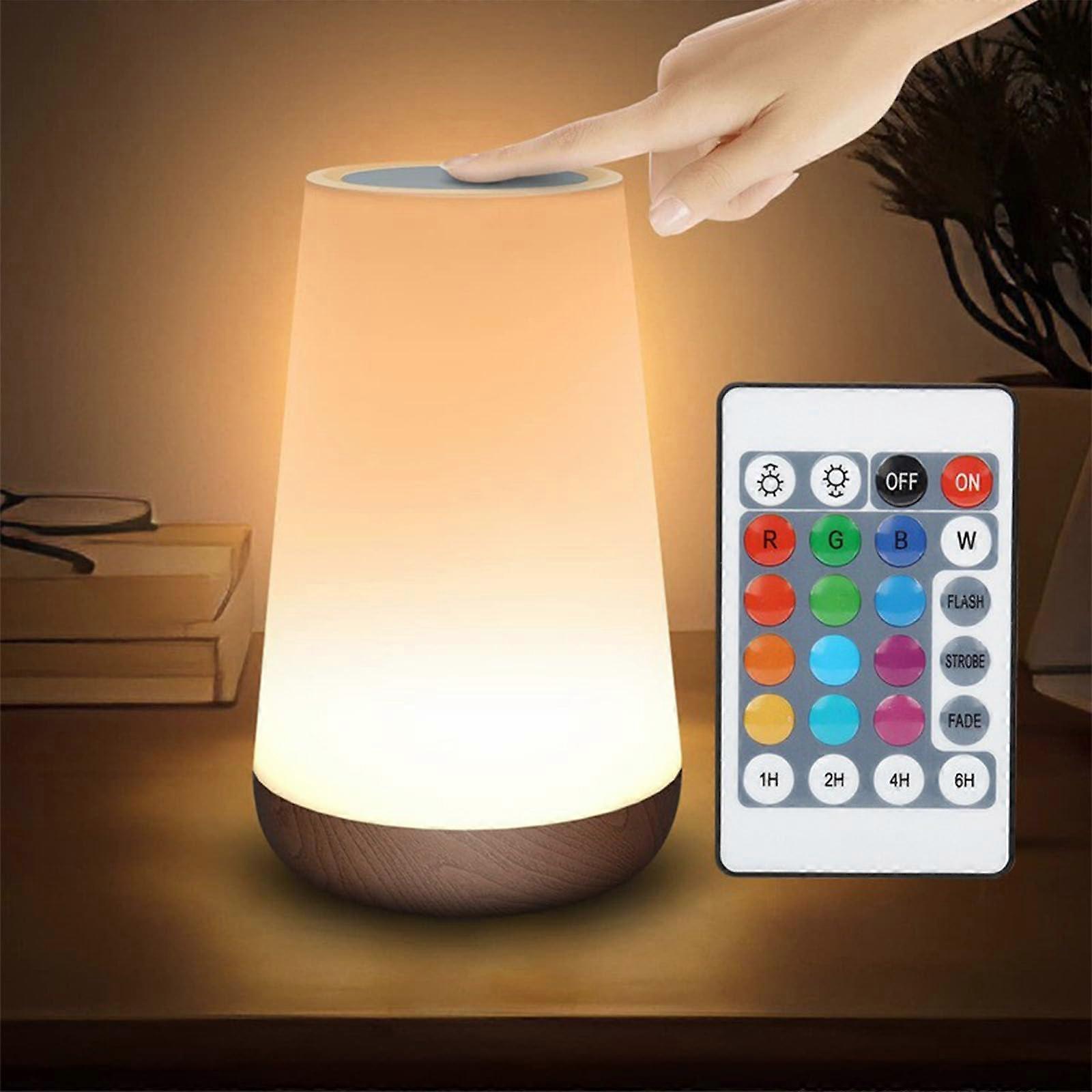 Bedside Table Lamp with 13 Color RGB LED, Modern Night Light for Living Room, Adjustable Brightness, Energy Efficient