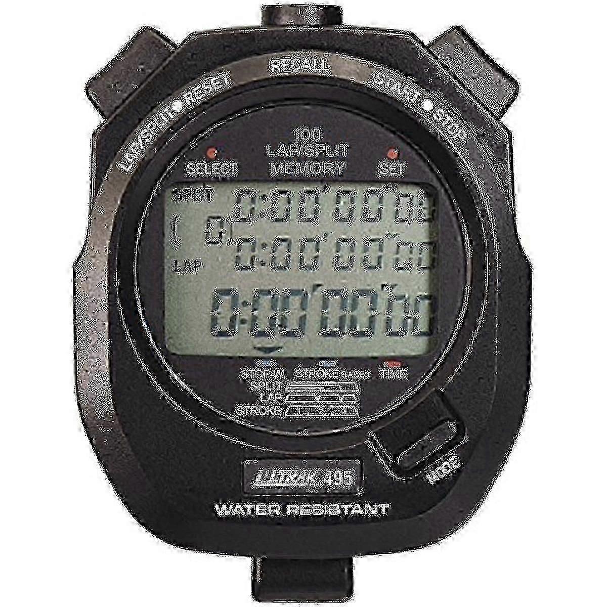 Ultrak 495 - 100 Dual Split Memory Stopwatch - Black-xinhan