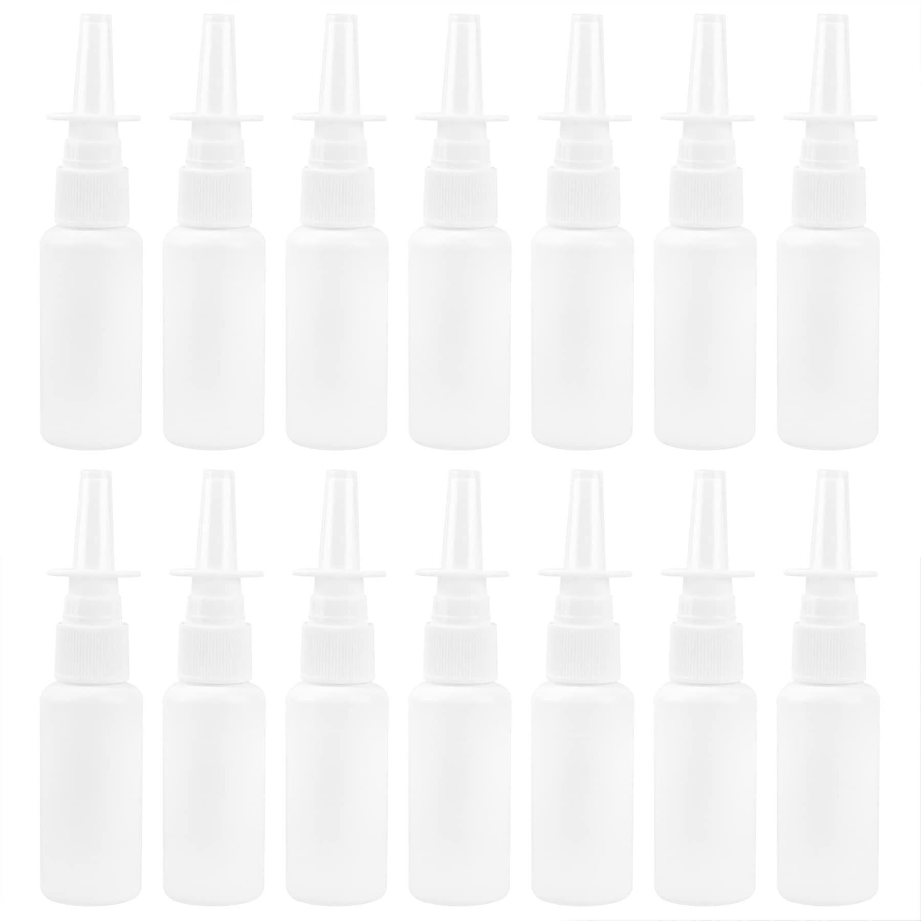Empty Refillable Nasal Spray Bottles 30ml, 20 Pack Plastic Mist Atomizers for Cosmetic & Liquid Storage
