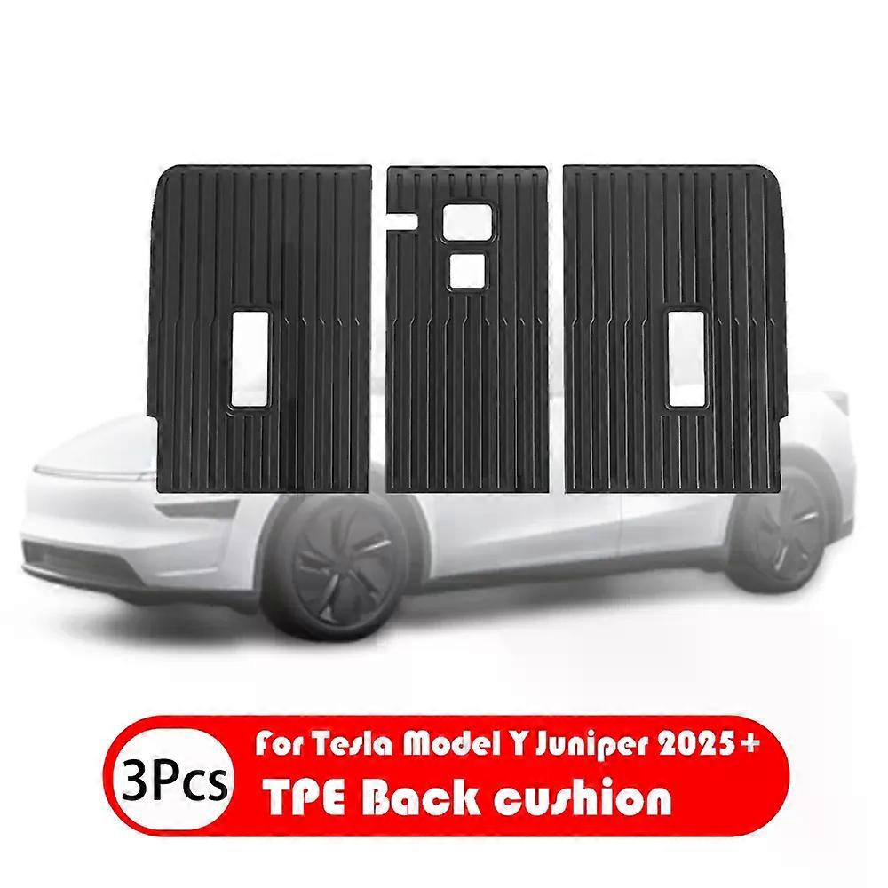 For New Tesla Model Y Launch 2025+ Juniper 2025+ TPE Floor Mats & Cargo Liner, All Weather Trunk Mats Floor Liner Backrest Mats