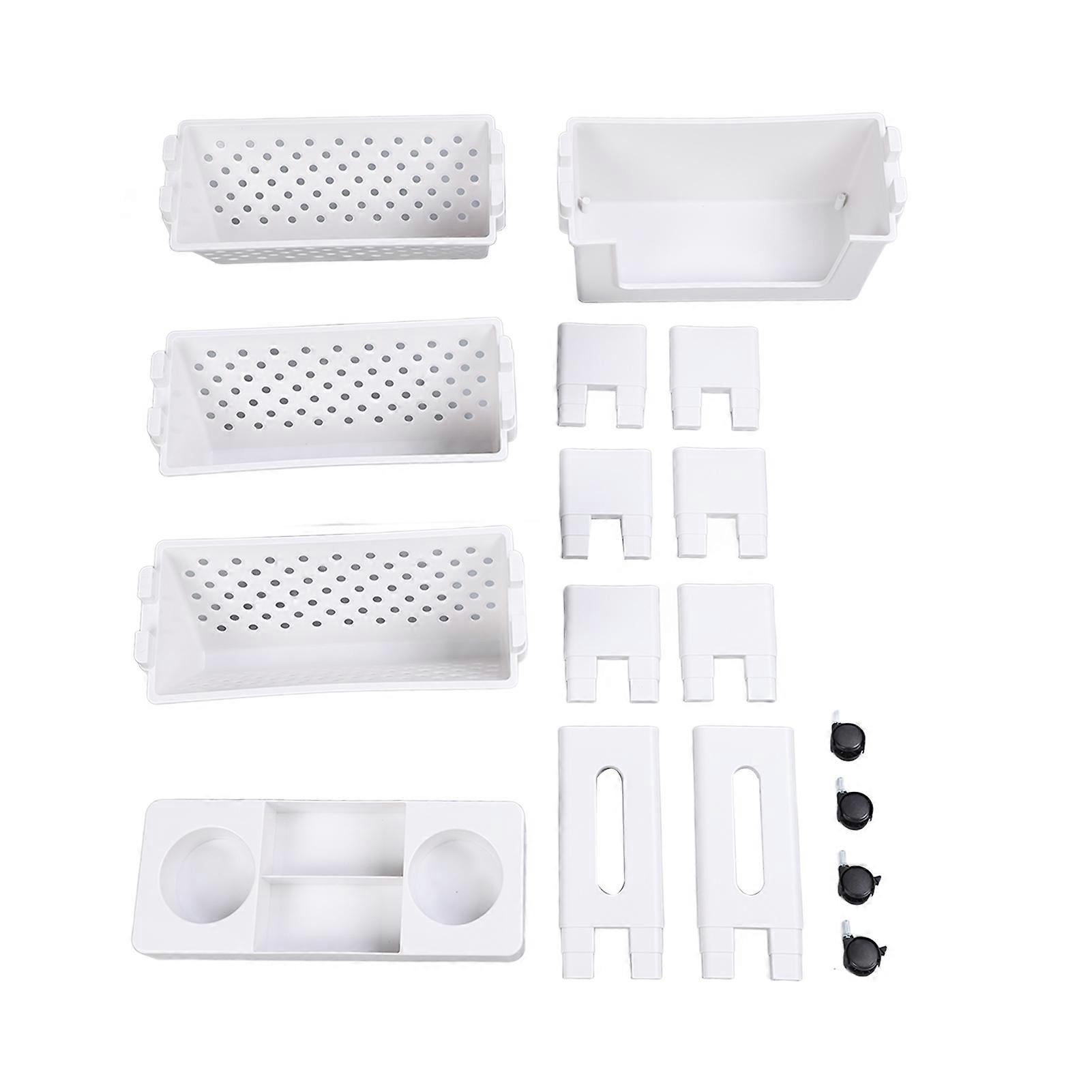 Removable Book Rack 5 Tier Large Capacity Multifunctional Movable Storage Organizer Shelf with Wheels