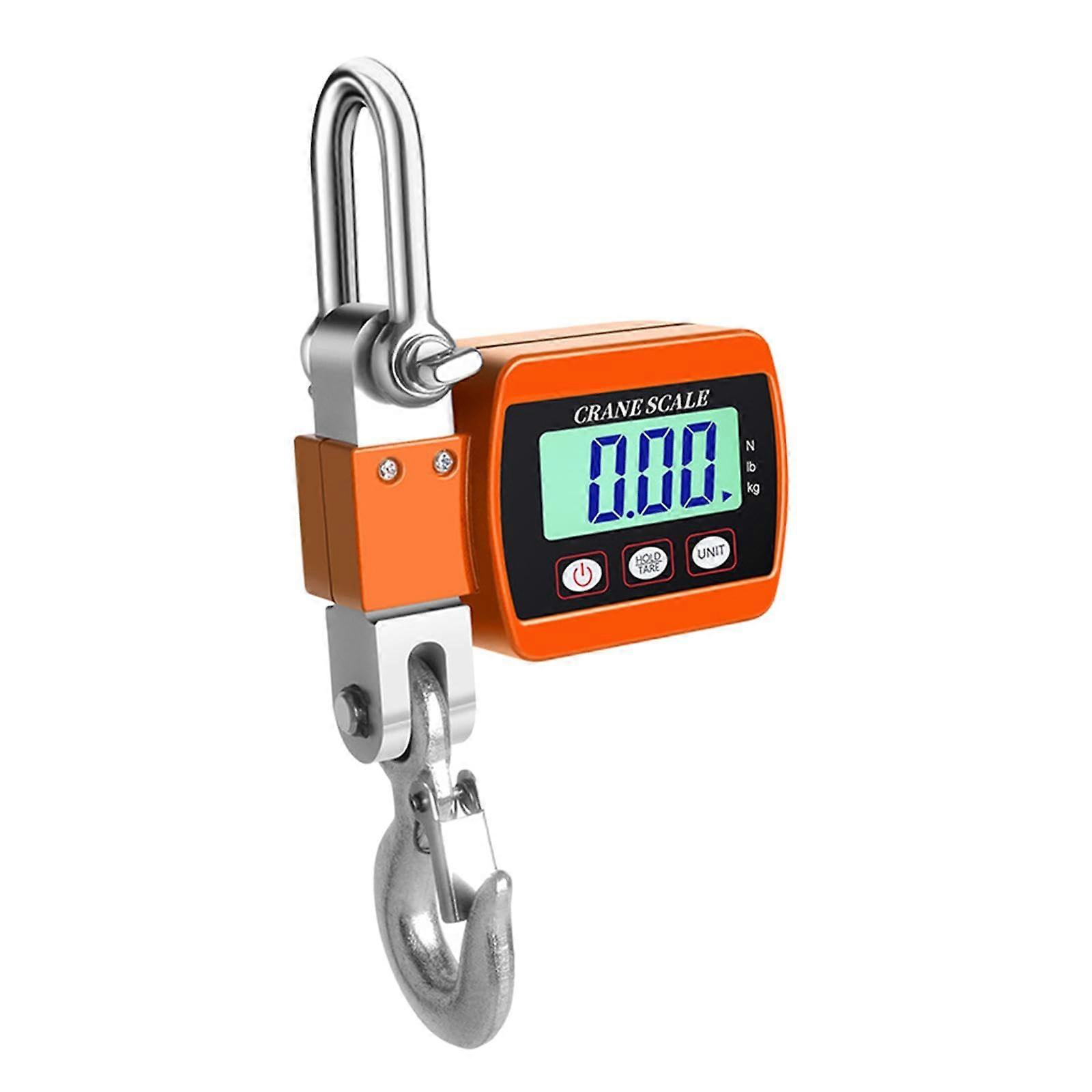 Digital Crane Scale 1000-Lb Capacity With LCD Display And Unit Conversion For Agricultural Use Orange