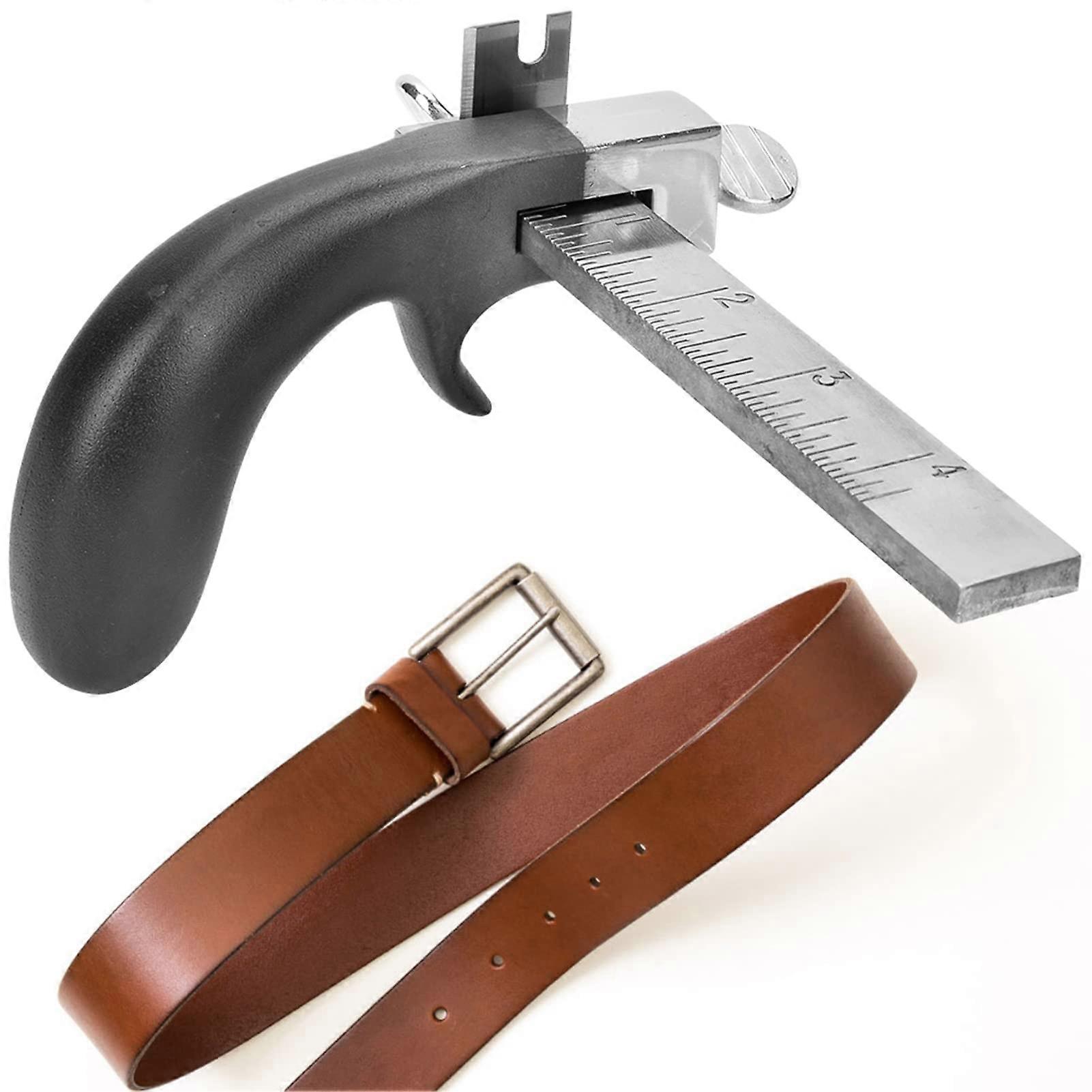 Leather Strap Cutter Set with Aluminium Handle for Leather Crafting, Adjustable Blade, Precision Cutting Tool