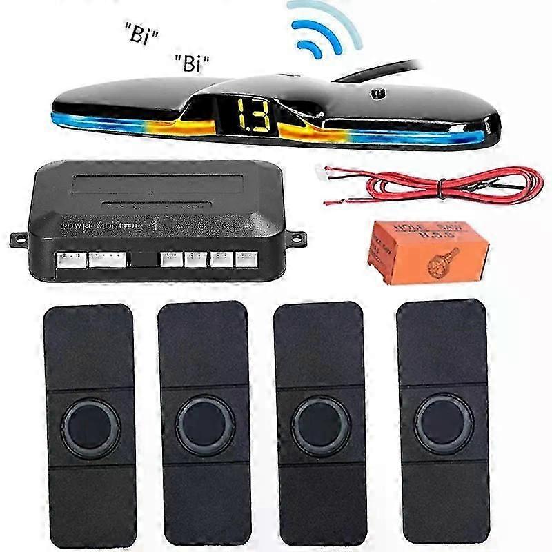 13mm Flat Sensors4sensors Car Parking Sensor Kit Reverse Backup Radar Sound Alarm Indicator Probe System Dc 12v