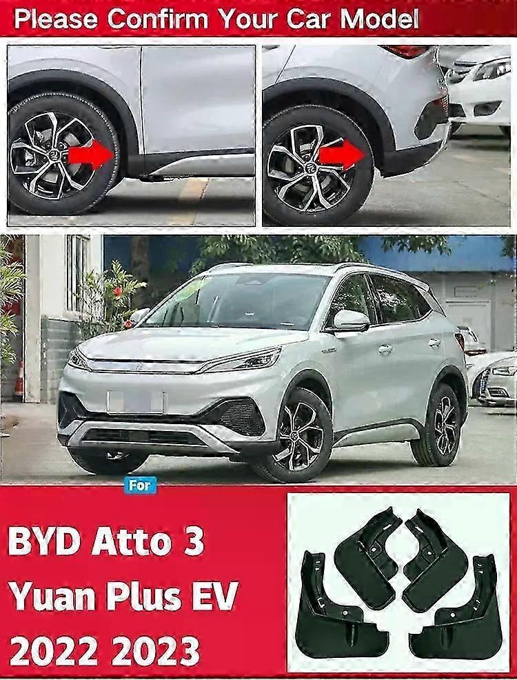 Applies to MudFlaps Suitable for BYD atto 3 EV 2022 2023 4pcs Mud Flaps Splash Guard Mudguards Front Rear Fender Auto Styline Car Accessories
