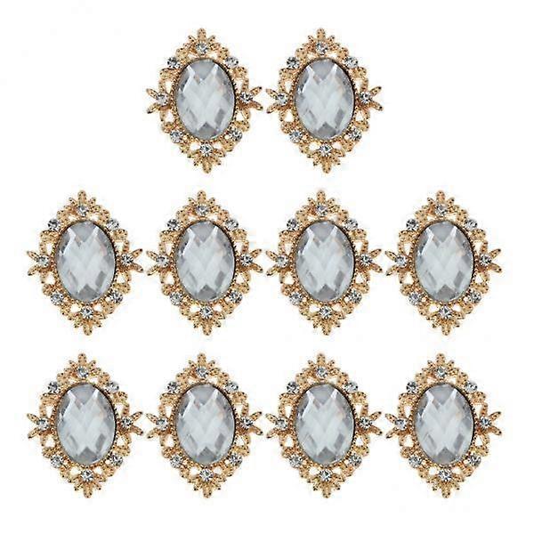 6x 10 Pieces Sparkling Diamante Rhinestone Flatback Button Embellishments