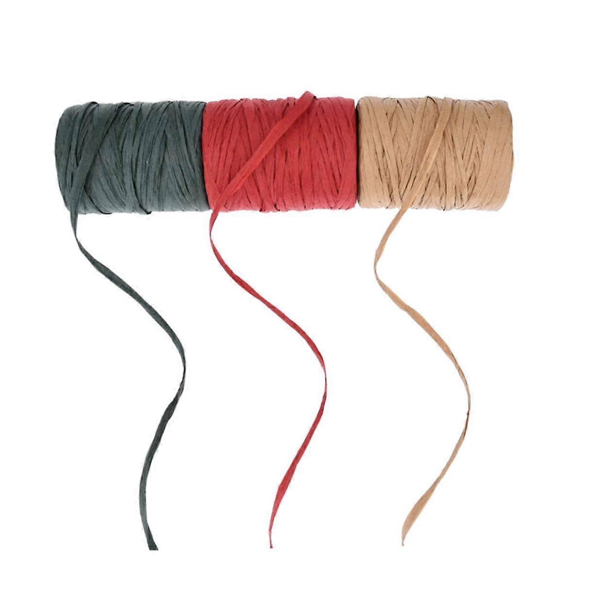 Ribbon Rolls 3 Pack Natural Raffia Ropes Wrapping for Wrapping and Decoration