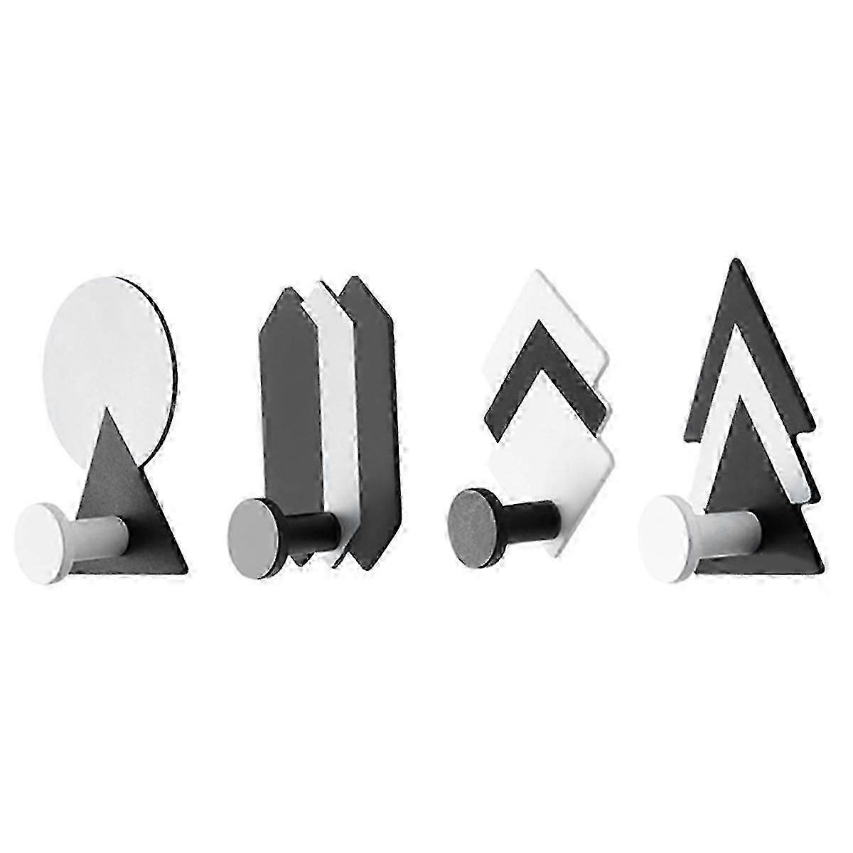 4pcs Geometric Hook Bathroom Towel Holder Wall Hooks For Coats Adhesive Hooks Shower Hooks Backpack Hooks For Wall