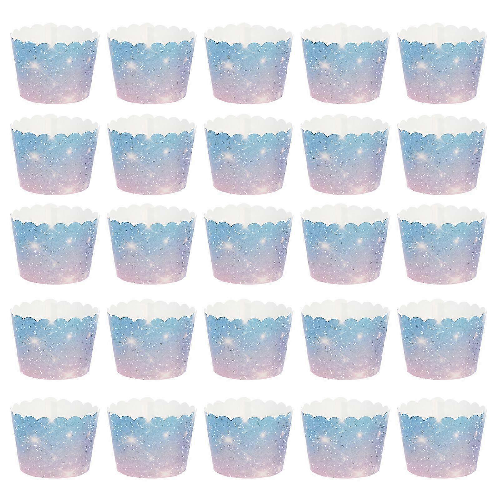 150pcs Starry Sky Pattern Cake Cups 6x6x4.5cm Muffin Cupcake Holders