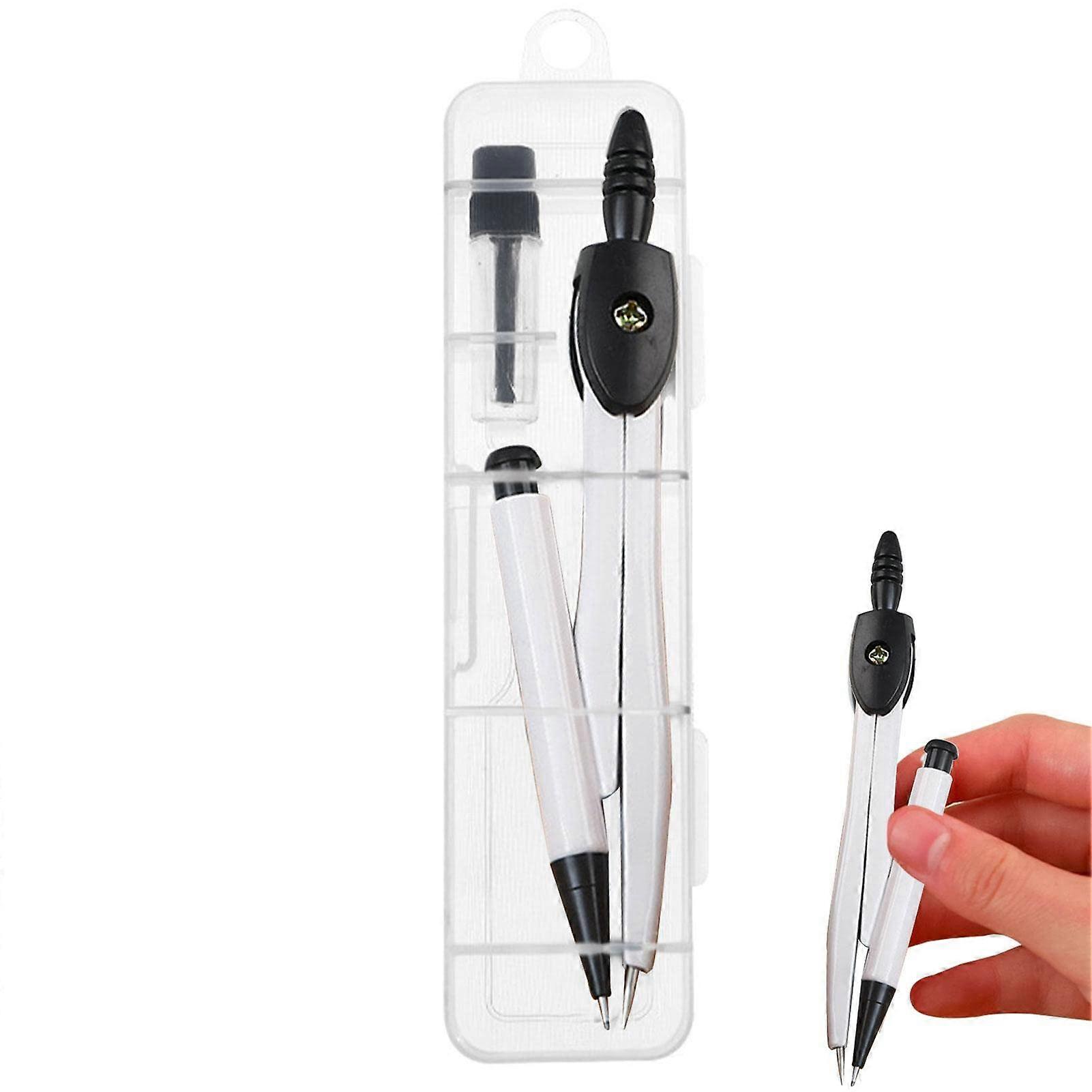 Drawing Compass: Geometry Compass Sets, Precision Drafting Tool For Students, Portable White Drawing Instrument For Math
