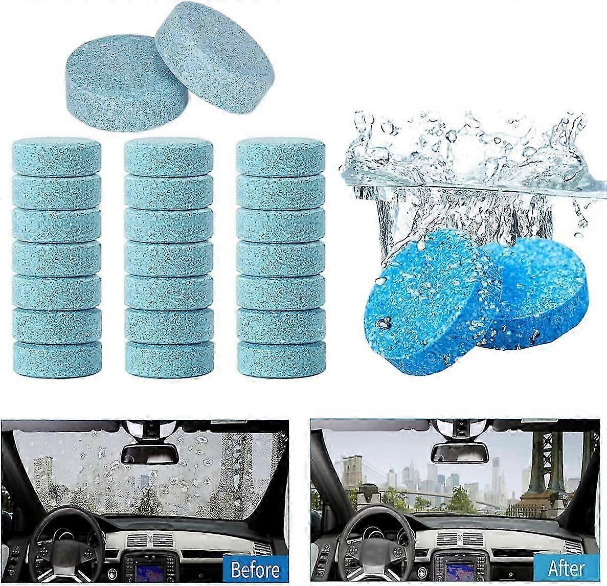 100PCS Auto Car Windshield Cleaner Effervescent Tablets Suitable for Certain Brands Car Windshield Glass Cleaning Tablets Solid Cleaner Tabl