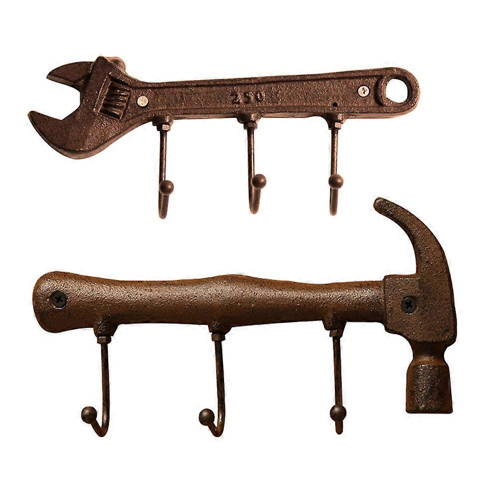 Retro Industrial Hooks, Robust Iron Build for Bedroom and Living Room