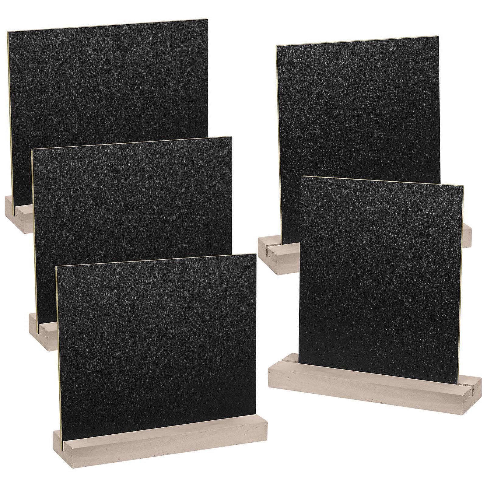 SUPVOX 5 Sets Tabletop Chalkboard Signs with Wood Stands Double-Sided Mini Message Signs for Party Banquet Wedding