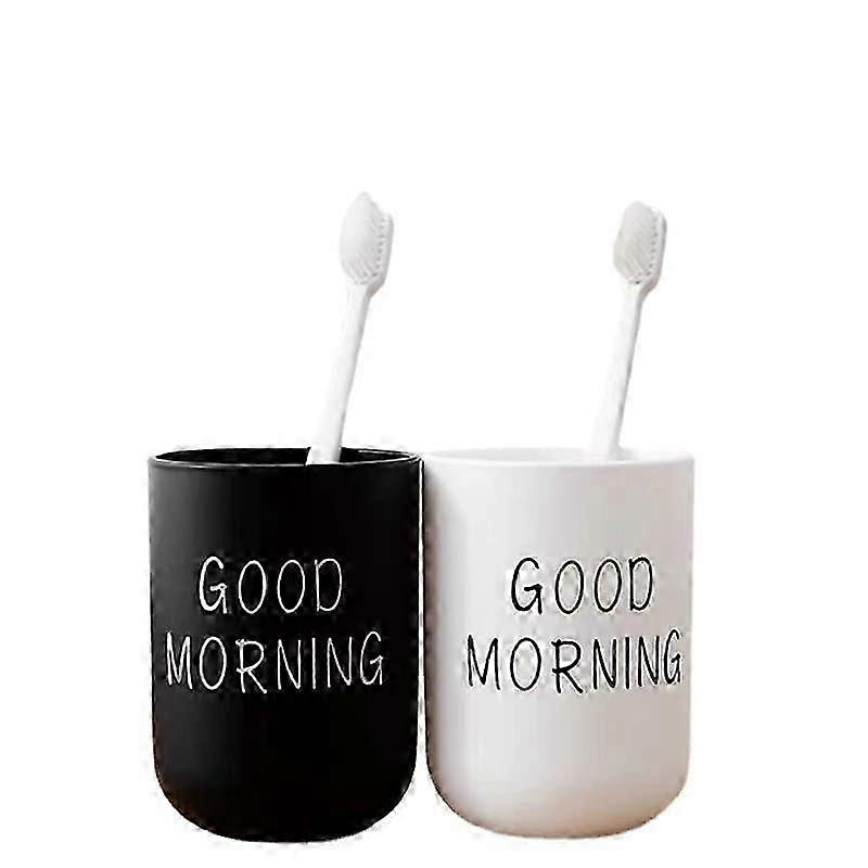 2-Piece Toothbrush Holder Set with Cups for Toothpaste & Mouthwash