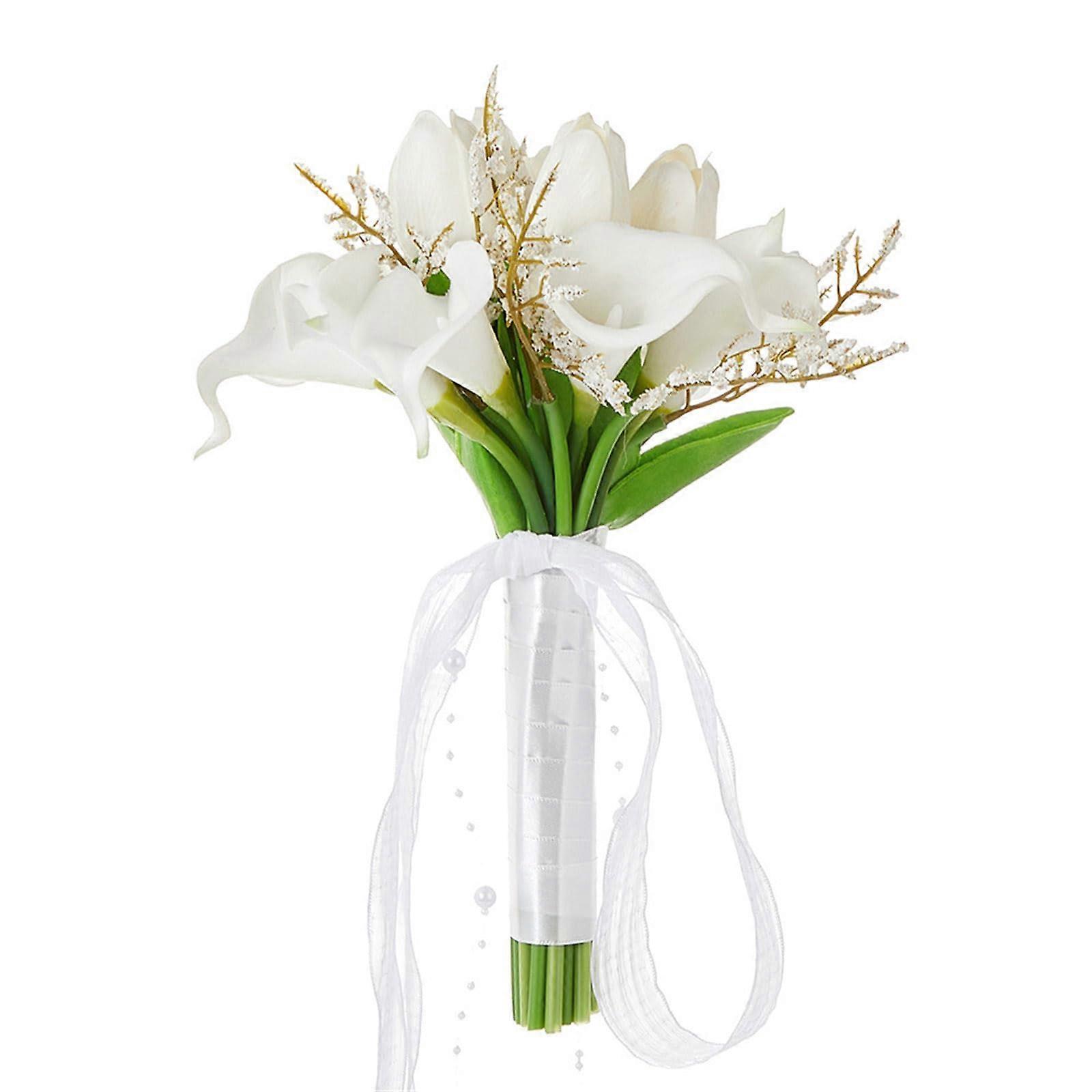 Wedding bouquets with ribbon, artificial flowers, bridesmaids, flower bouquets for wedding ceremony, anniversary, Valentine's Day Ref: 6731