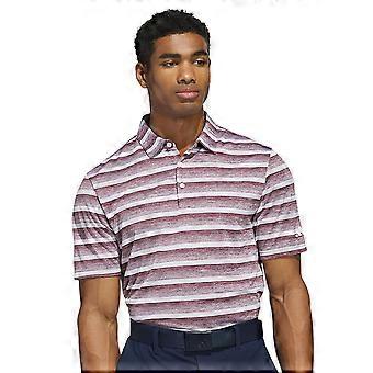 adidas Golf Herren Zweifarbiges Streifen 3-Knopf-Poloshirt aus nachhaltigem Material