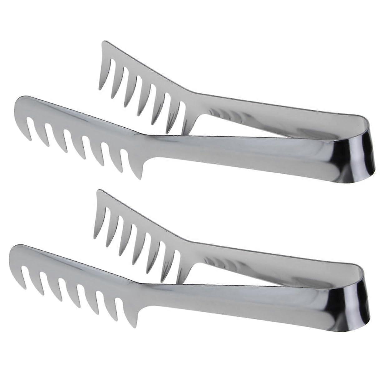 2 Pieces Pasta Tongs Ergonomic Spaghetti Tongs with Comfortable Handle for Serving, Weddings, and Daily Use