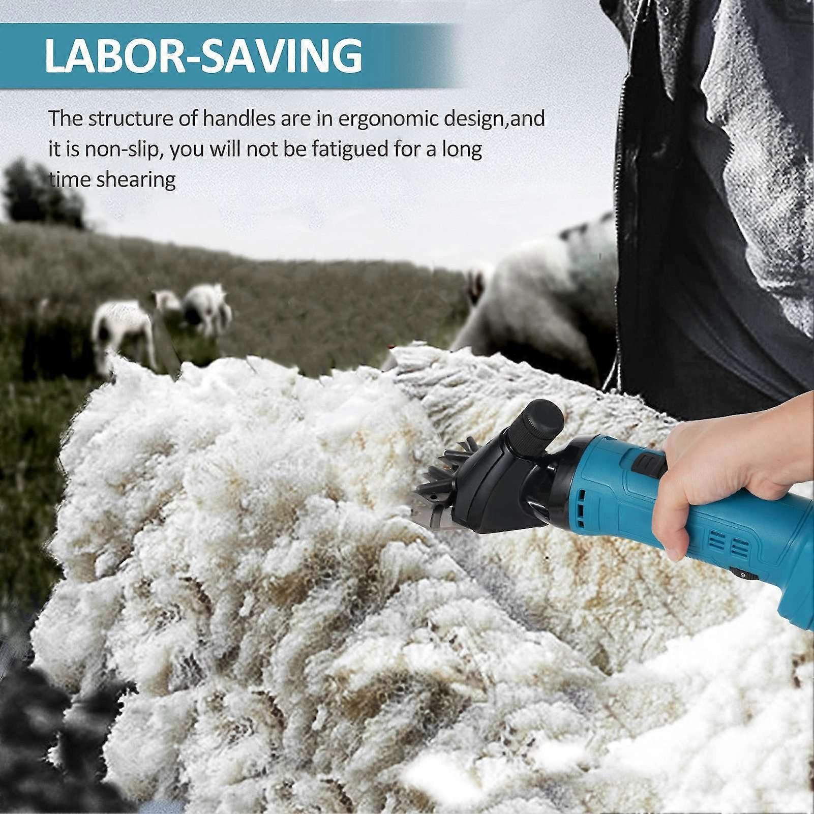 9 Tooth 6 Speed Adjustable Lithium Ion Wool Shears Set Electric Sheep Shaving Machine for Shearing Animals