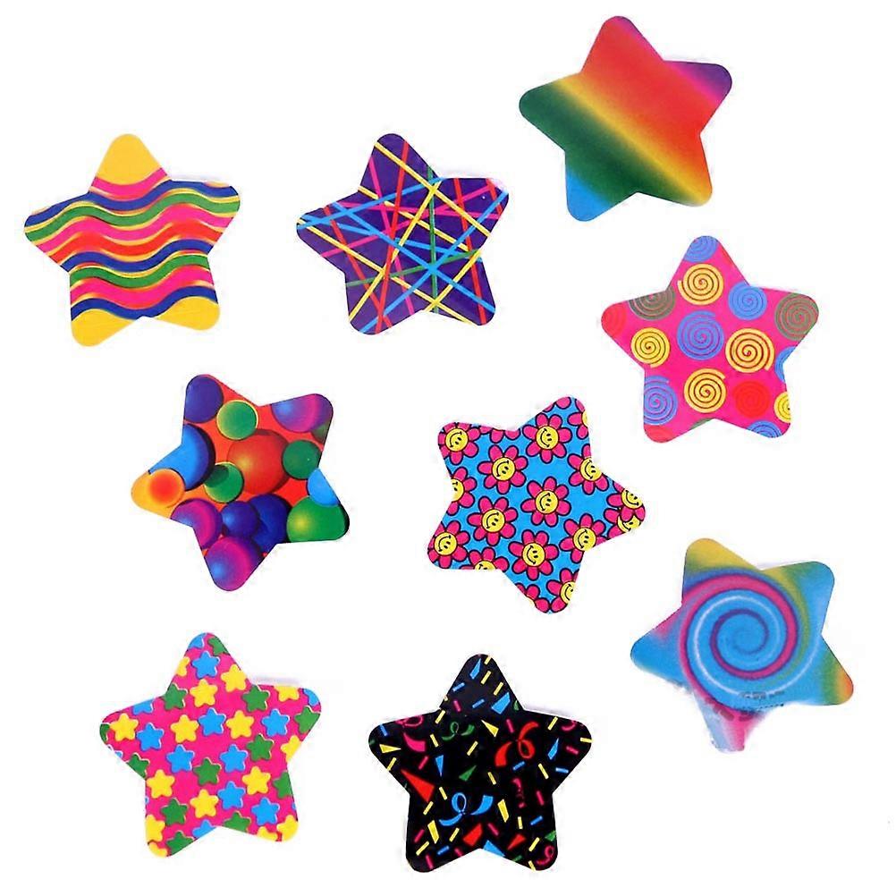 Self Adhesive Stickers Stars Cartoon Star Shaped Decals Birthday Party House Decoration Assorted Color Approx 3 8cm 1Roll