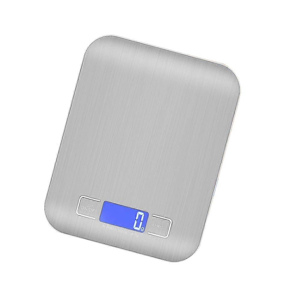 Food Scale for Meal Prep Digital Stainless Steel for Home Users 18x14x1.55cm Silver 5kg/1g 1Pack