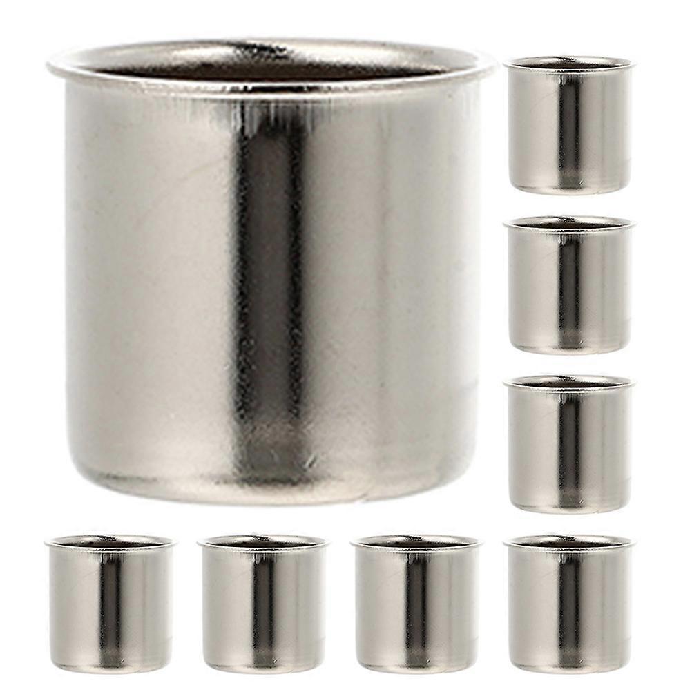 Small Metal Cup Candlestick Inserts Iron Material Home Decoration 8Pcs