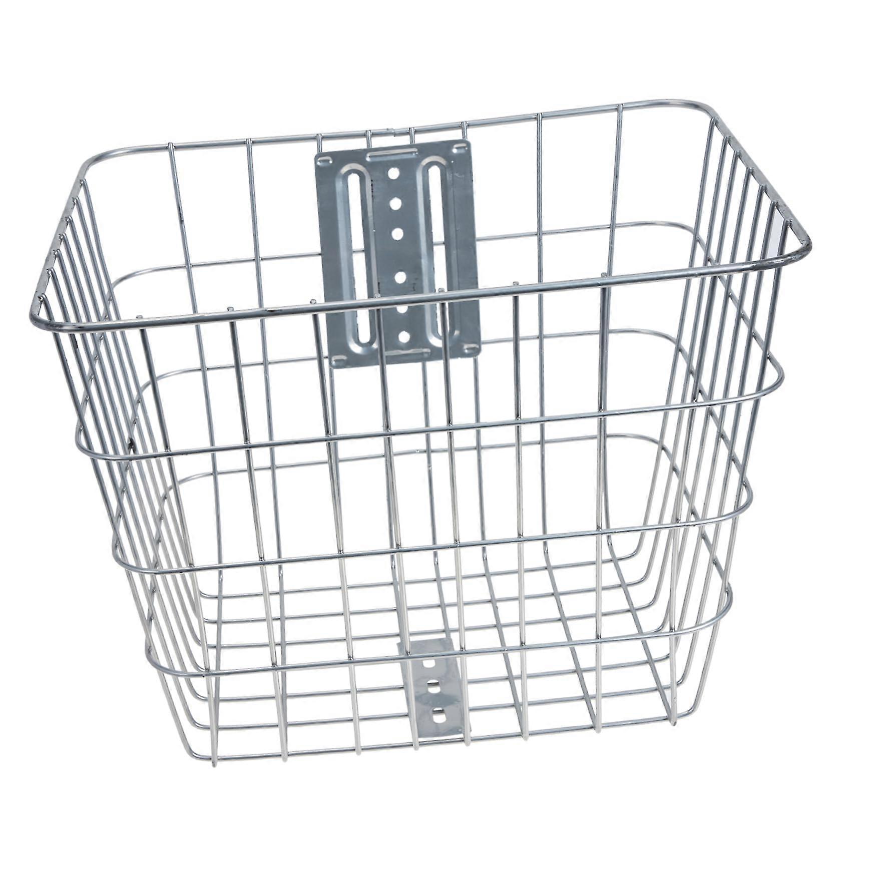 Universal bicycle basket Stable for front rack Removable for mountain bikes and bikes Large capacity for and school backpacks Silvercolored