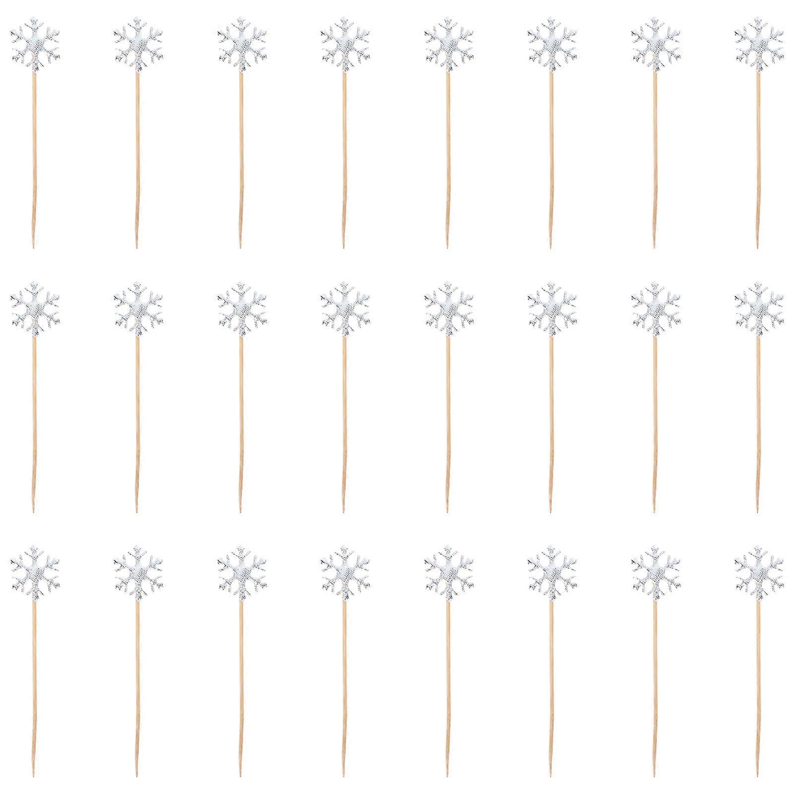 Snowflake Cake Toppers Cake Inserts Festive Occasions Decoration Paper 12.00X3.00X0.10CM 50Pcs