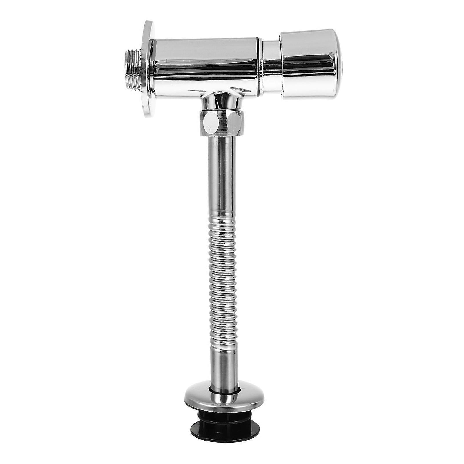 Metal Toilet Button Delay Hand Pressed Copper Valve Silver 1Pcs