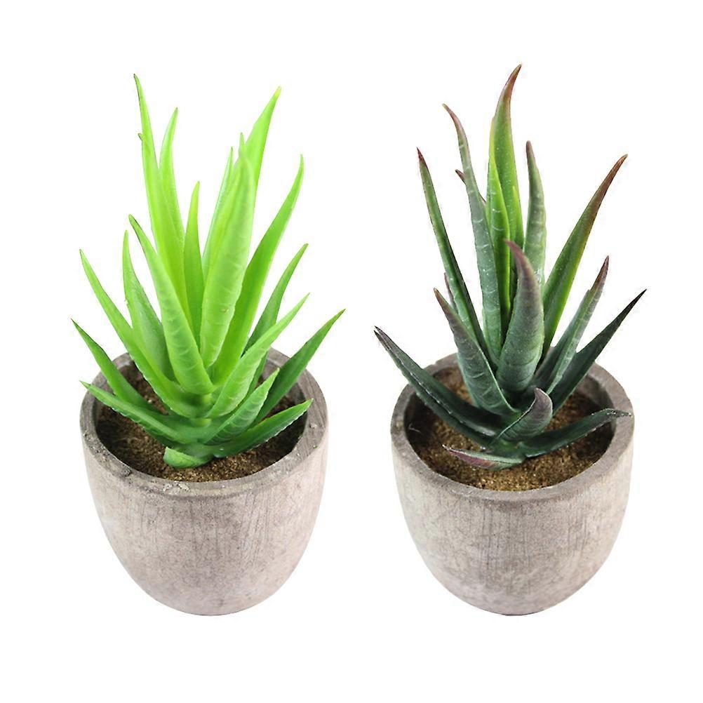 Lifelike Succulents Faux Succulent Coffee Table Windowsill Balcony Plastic Decorative 2Pcs