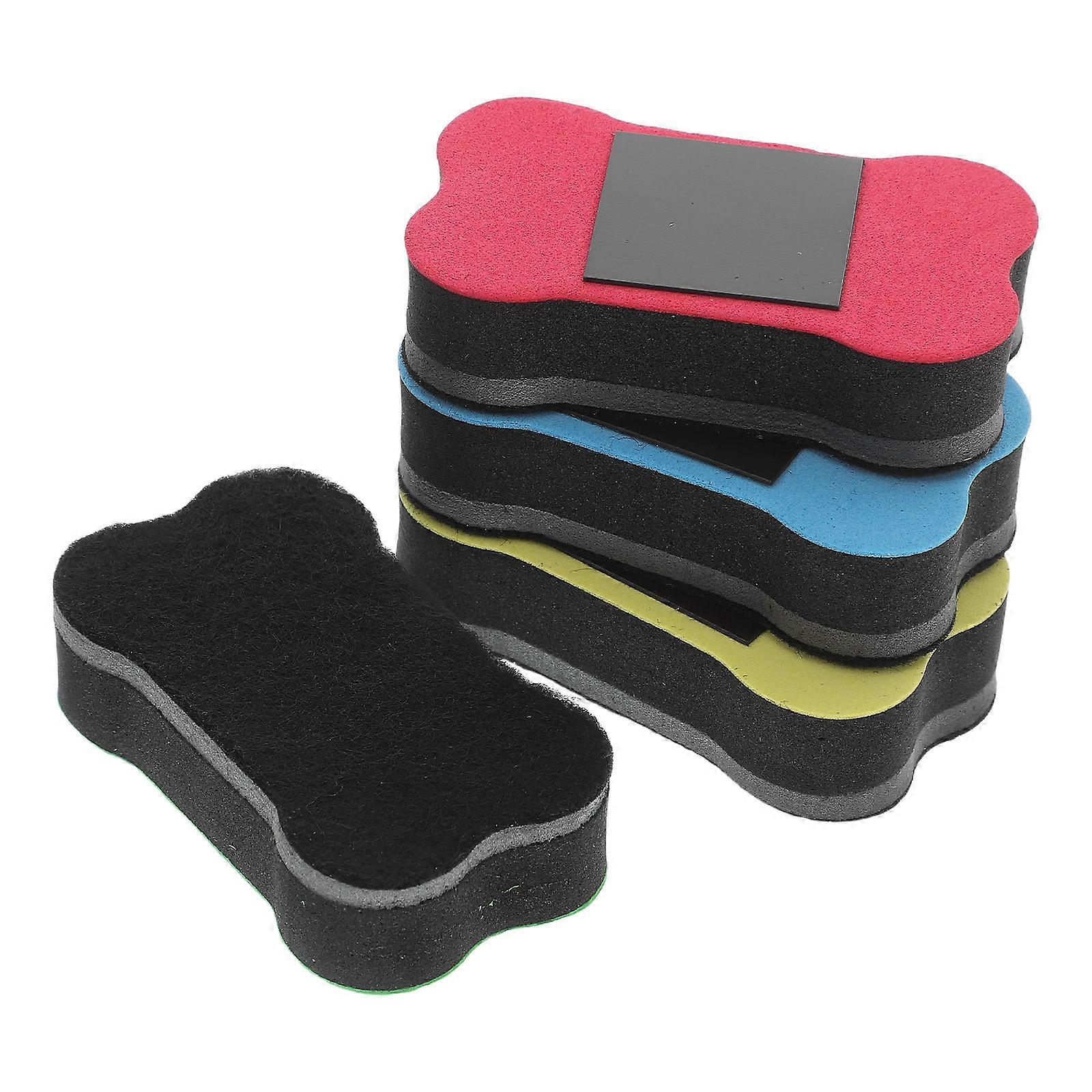 Magnetic Bone Shaped Whiteboard Erasers 4pcs Office Supplies for Home, School, and Classroom Use with Strong Magnets, Mixed Colors