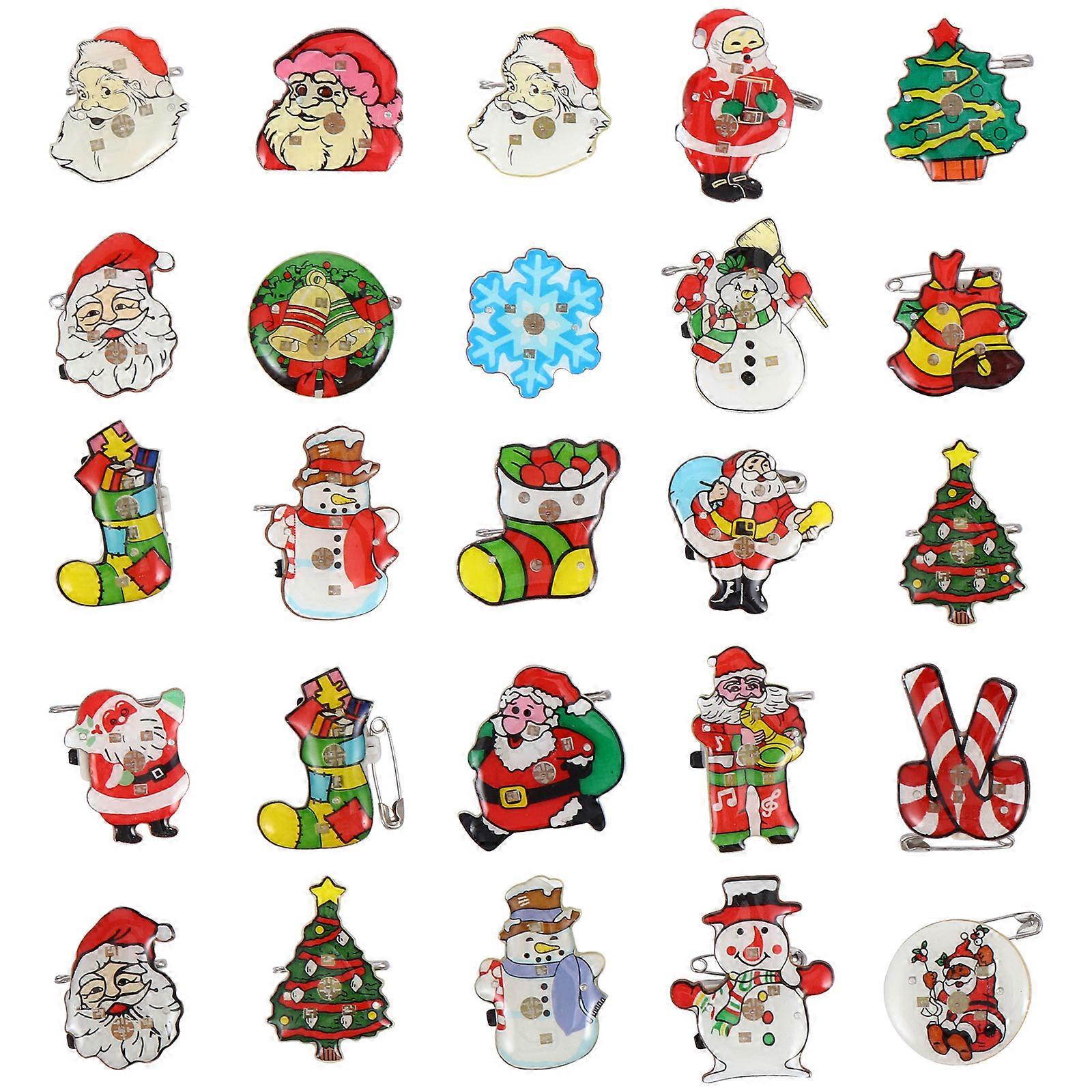 Here's a polished product description for your **25pcs LED Glowing Christmas Brooches**:
🎄✨ **25pcs LED Glowing Christmas Brooches – Battery