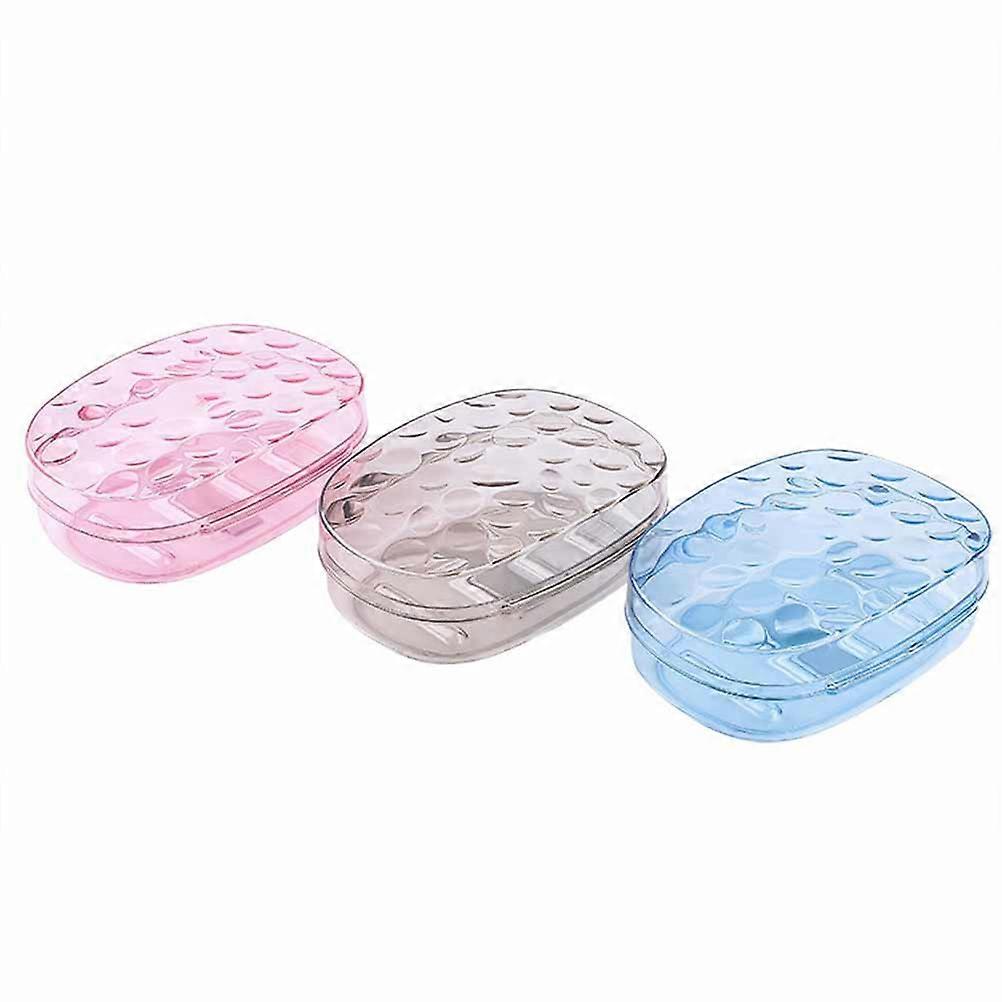 No-Drilling Soap Basket PC Material Rectangular Shape for Family Use 3Pcs