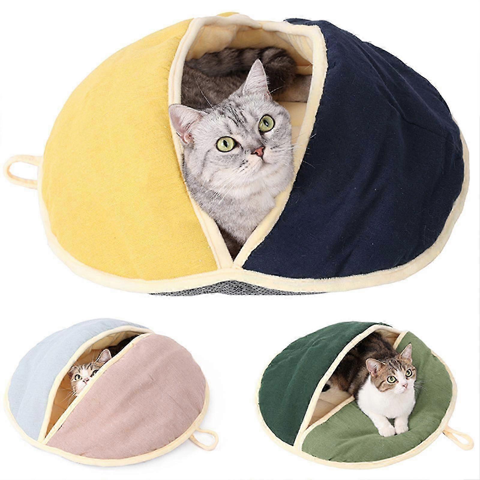 سرير القط الاحترار الذاتي ، سرير الكهف المريح للقطط والجراء ، الدفء في فصل الشتاء