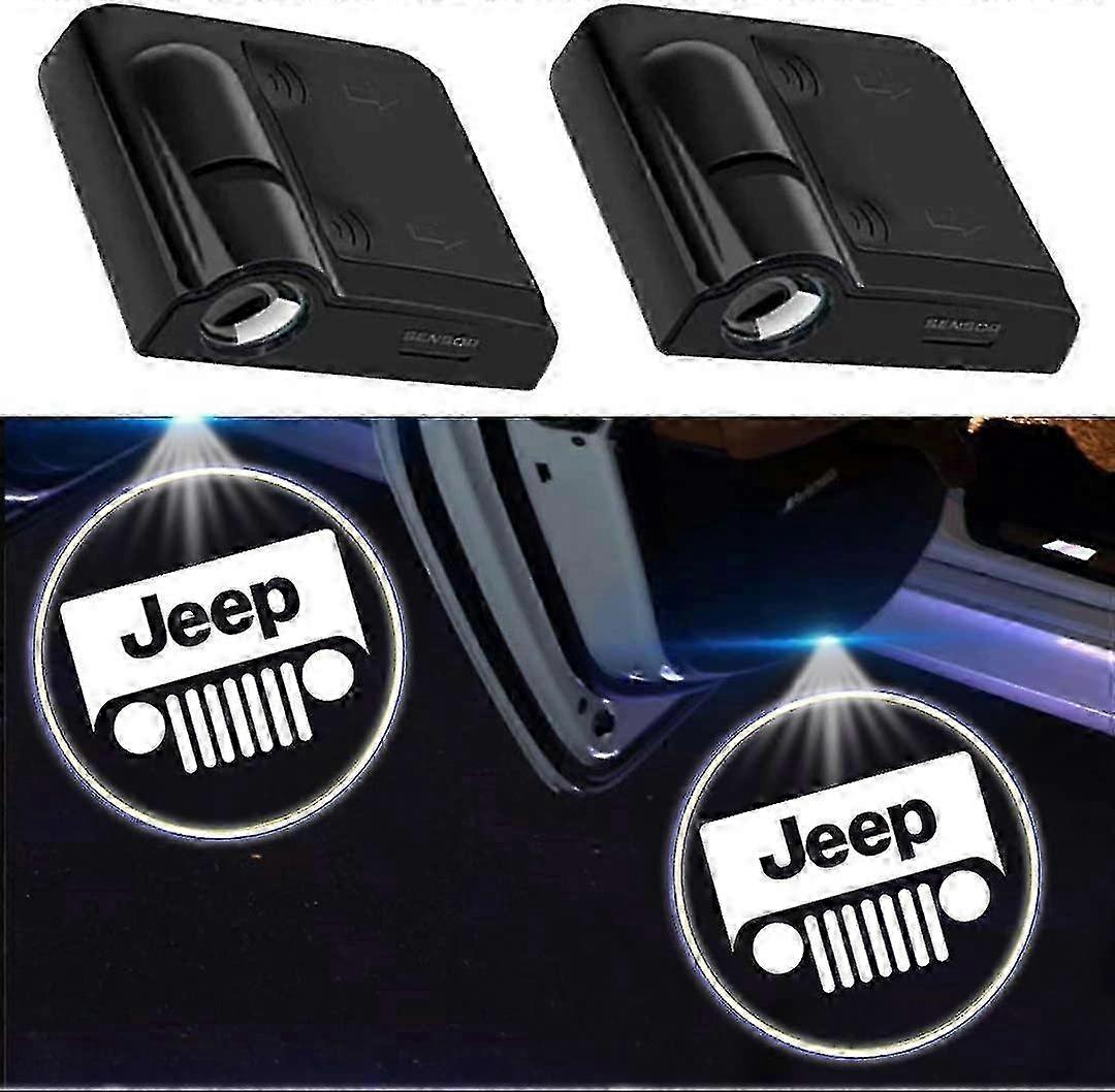 Jeep Kapı Işık Logo Projektör Evrensel Kablosuz Kapı Led Projektör Işık için 2 adet