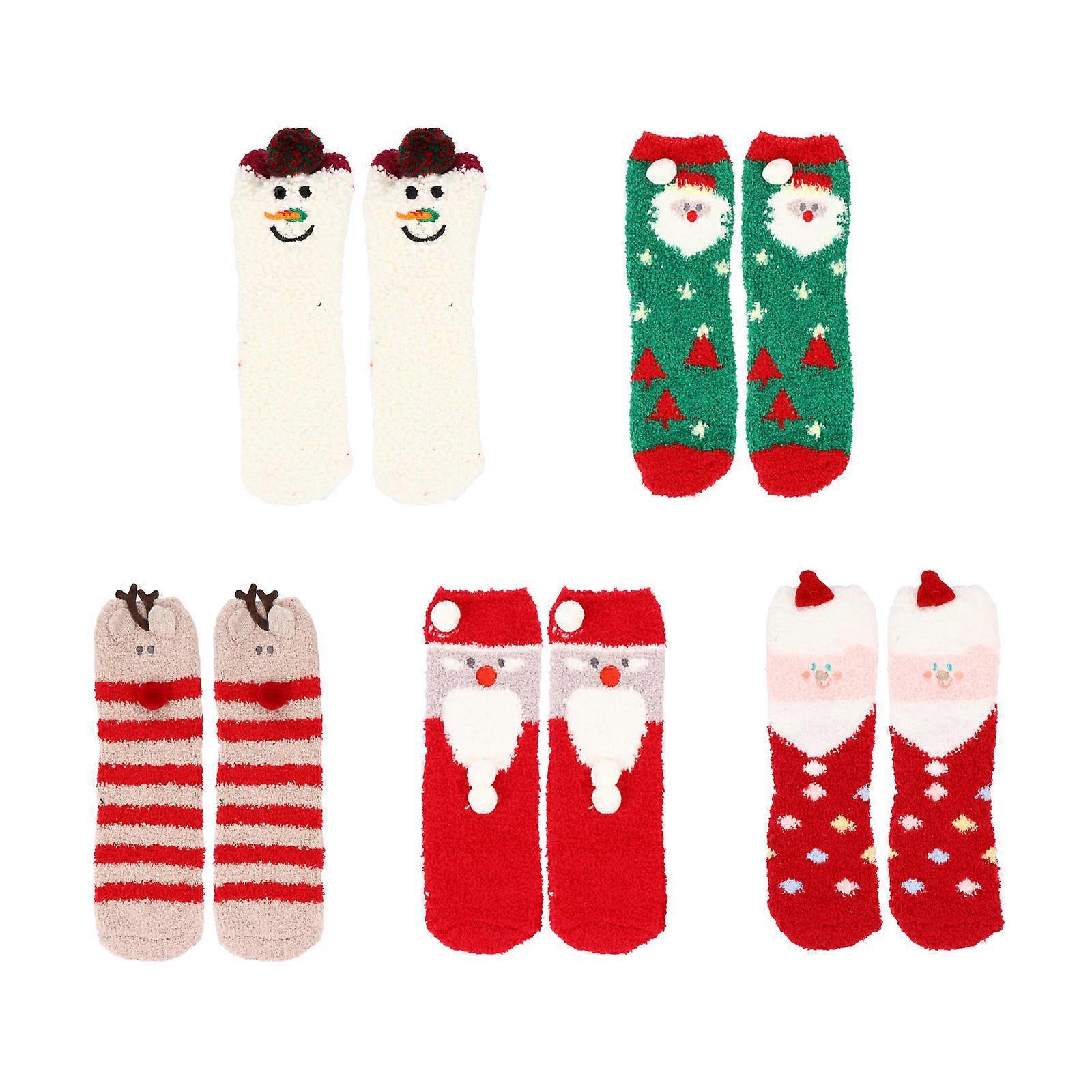 Winter Socks Stockings Thicken Non-slip Warmth-providing 28.5x8cm 5 Pairs