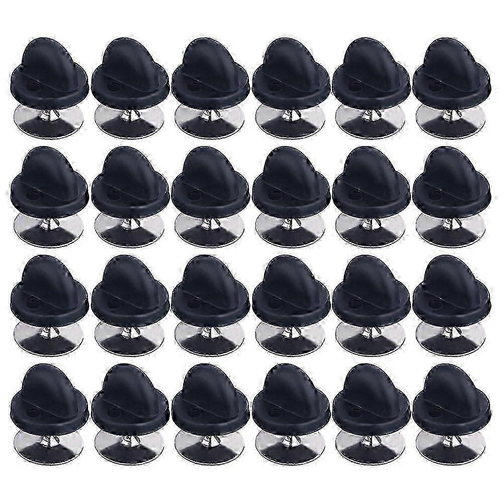 100 Sets Rubber Pin Backs Lapel Pin Backs Pin Safety Backs Flat Round Needles
